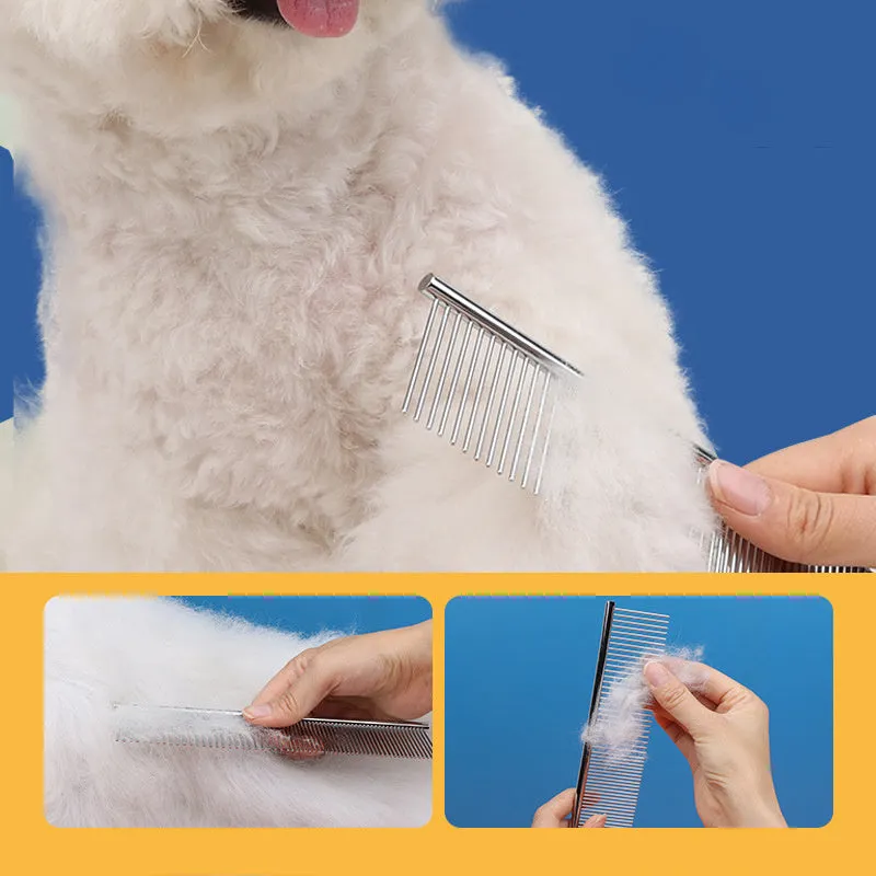 Stainless Steel Pet Grooming Comb  Effortlessly Remove Knotted Pet Hair