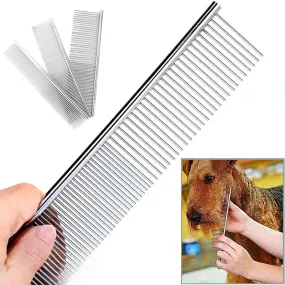 Stainless Steel Pet Grooming Comb  Effortlessly Remove Knotted Pet Hair