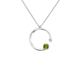 Stargazer Peridot & White Sapphire Necklace