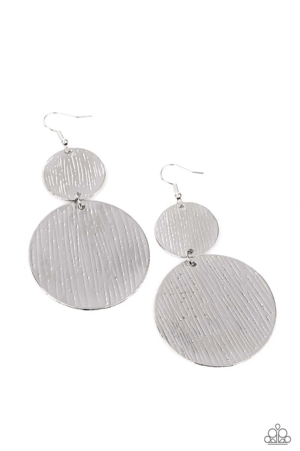 Status CYMBAL - Silver Earrings - Paparazzi Accessories