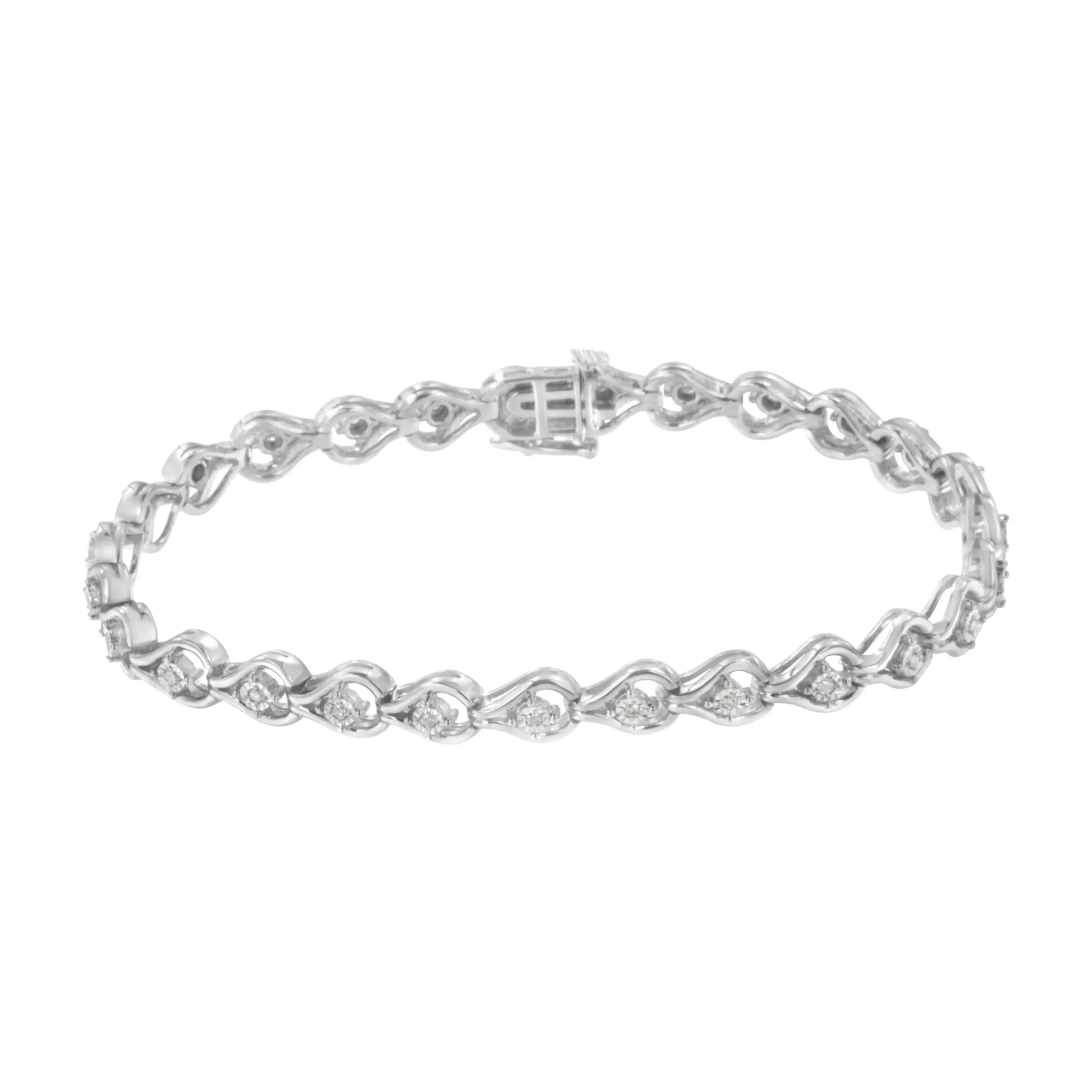 Sterling Silver Diamond Link Bracelet (1/4 cttw, I-J Color, I2-I3 Clarity)