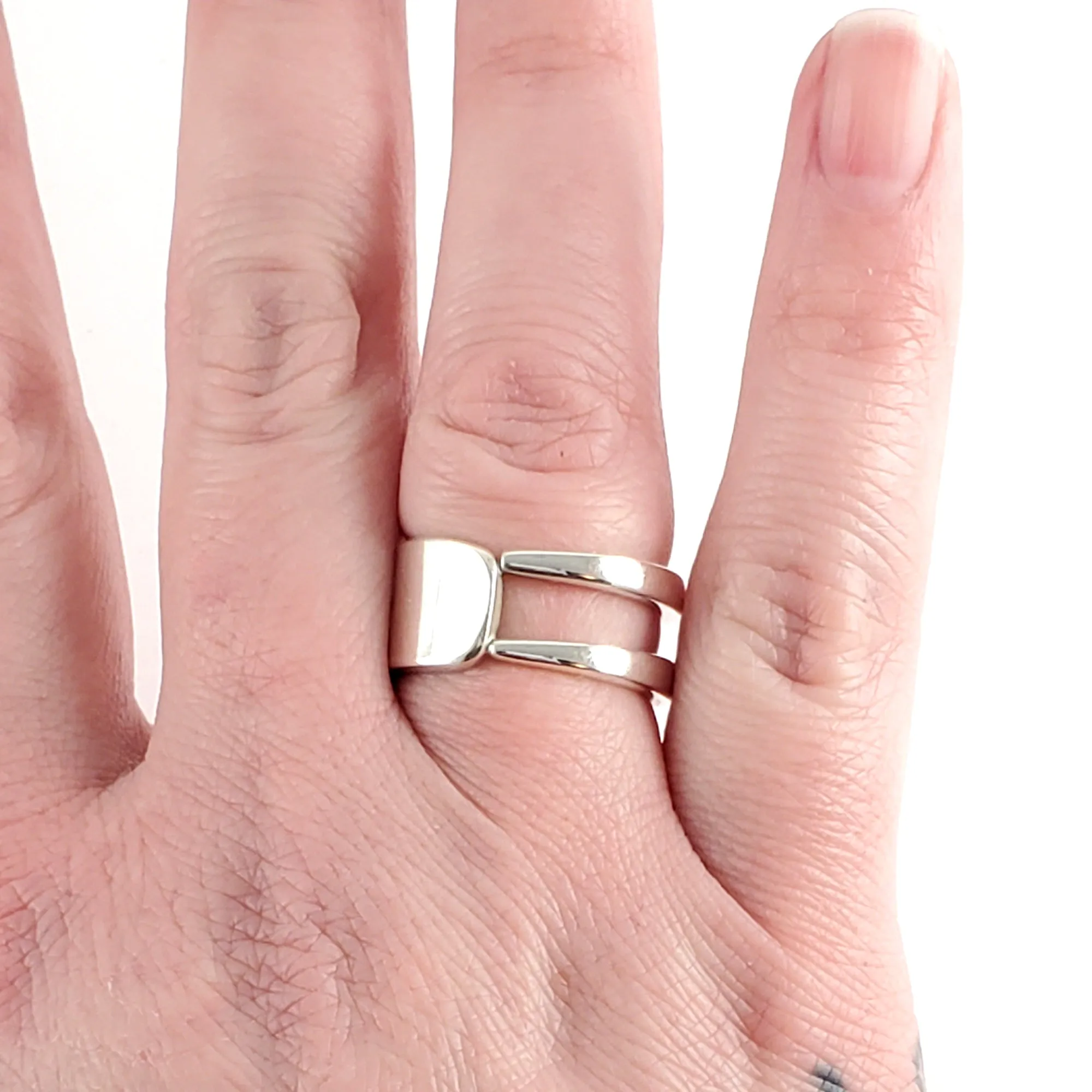 Sterling Silver Double Fork Tine Ring