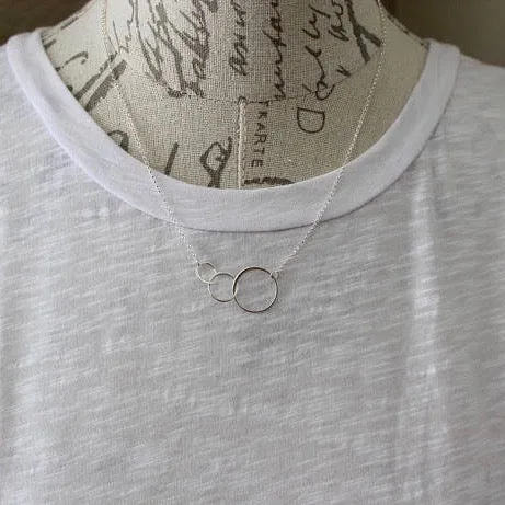 Sterling Silver Triple Circle Necklace