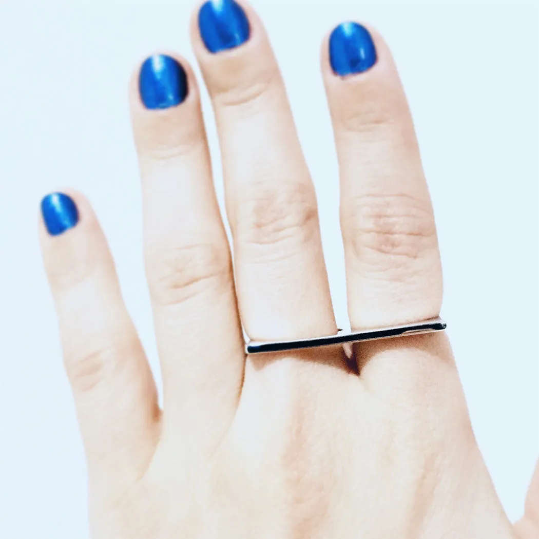 Sterling Silver Two Finger Bar Ring