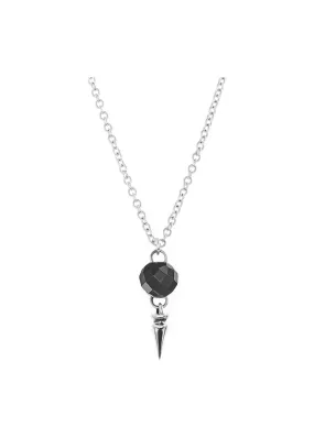 STOLEN GIRLFRIENDS CLUB PUNK ORB BLACK ONYX BEAD NECKLACE JWL4-24-105