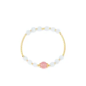 Strawberry Opal Crystal Sterling Silver Bracelet - Fortune's Favor Collection