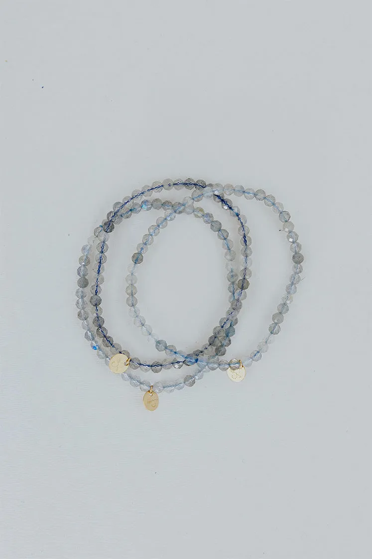 Stretchy Bracelet - Labradorite Faceted