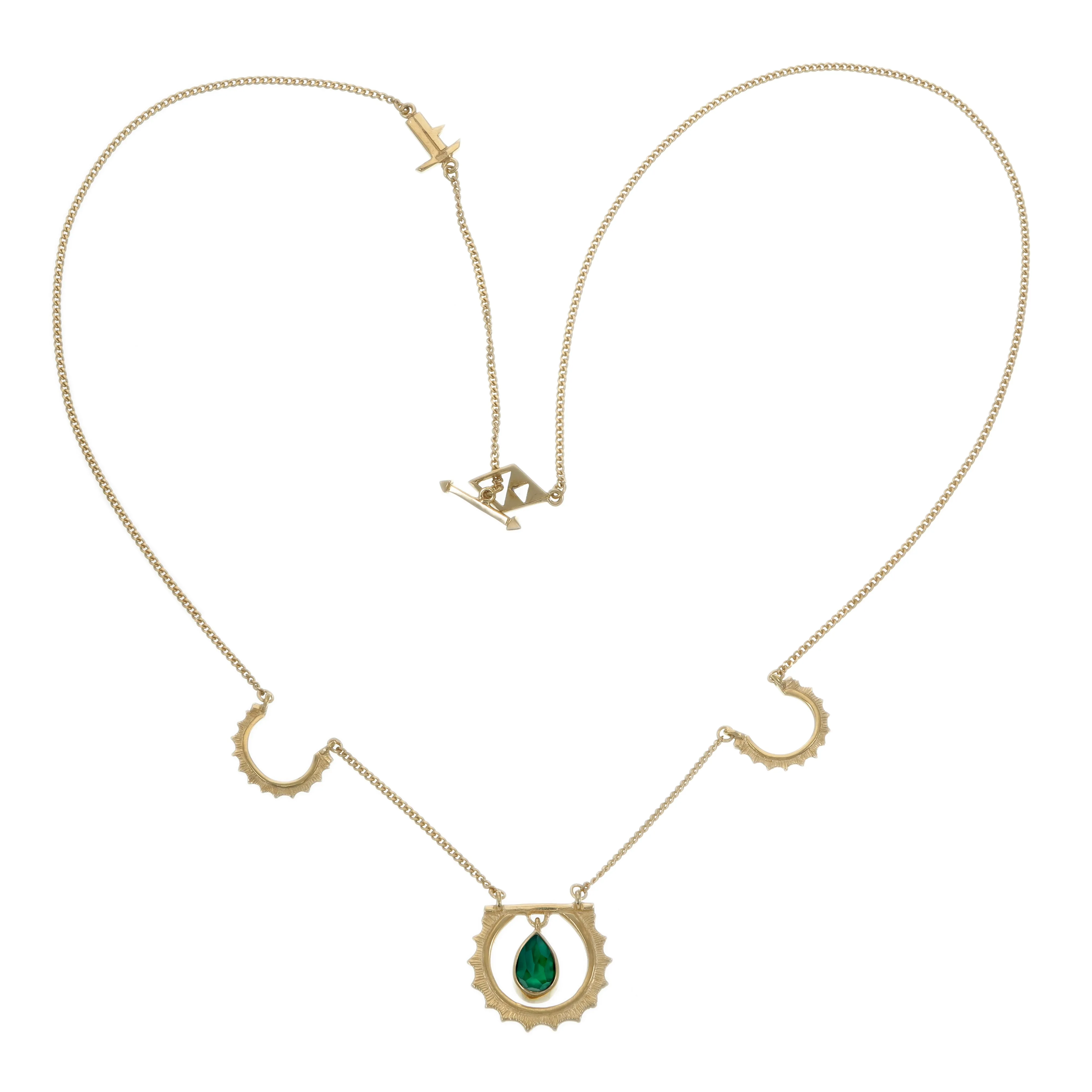 SUNRISE NECKLACE GREEN ONYX - GOLD