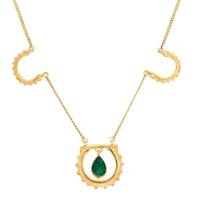 SUNRISE NECKLACE GREEN ONYX - GOLD