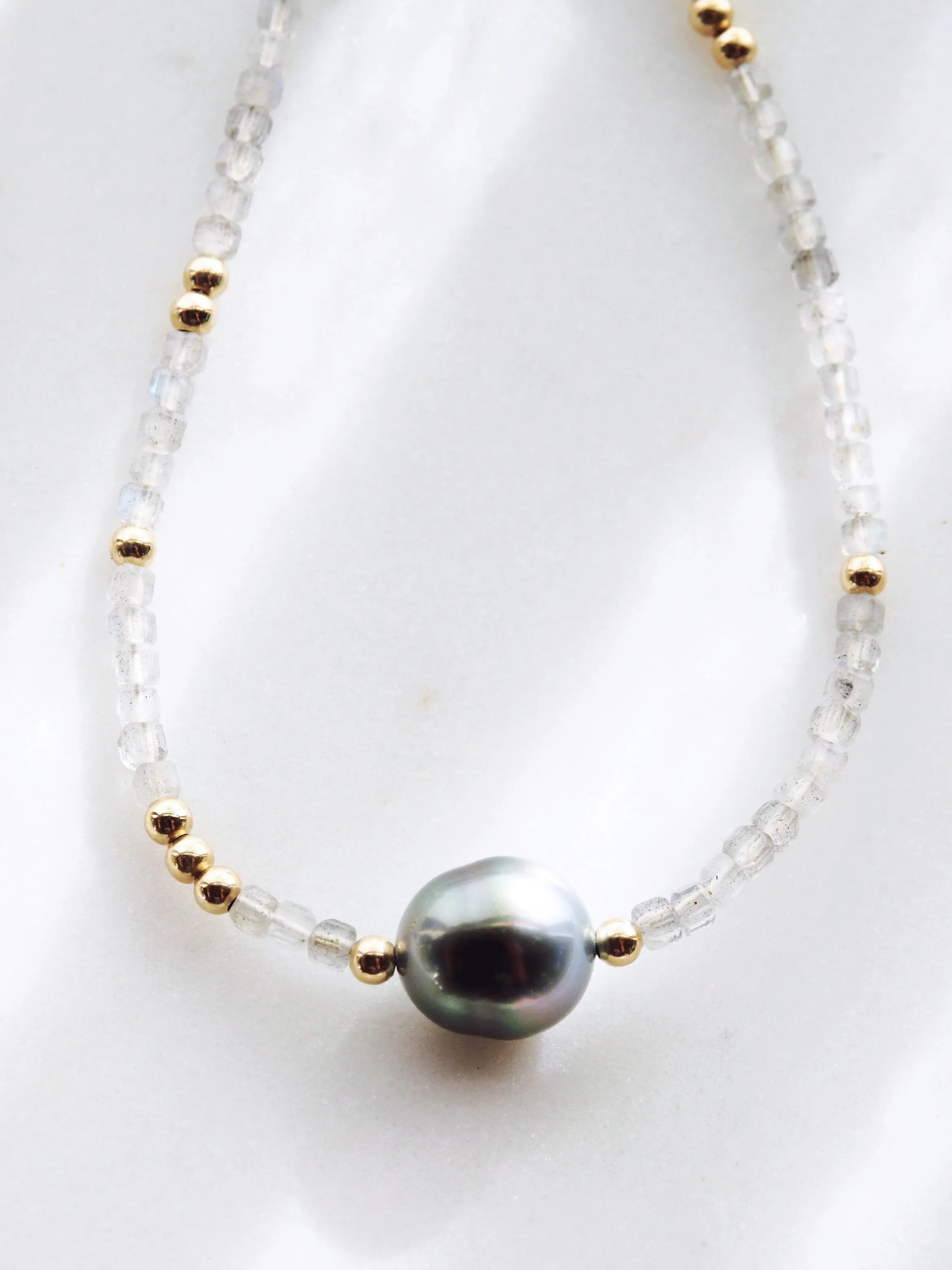 Tahitian Pearl and Gemstone Necklace - Iolana