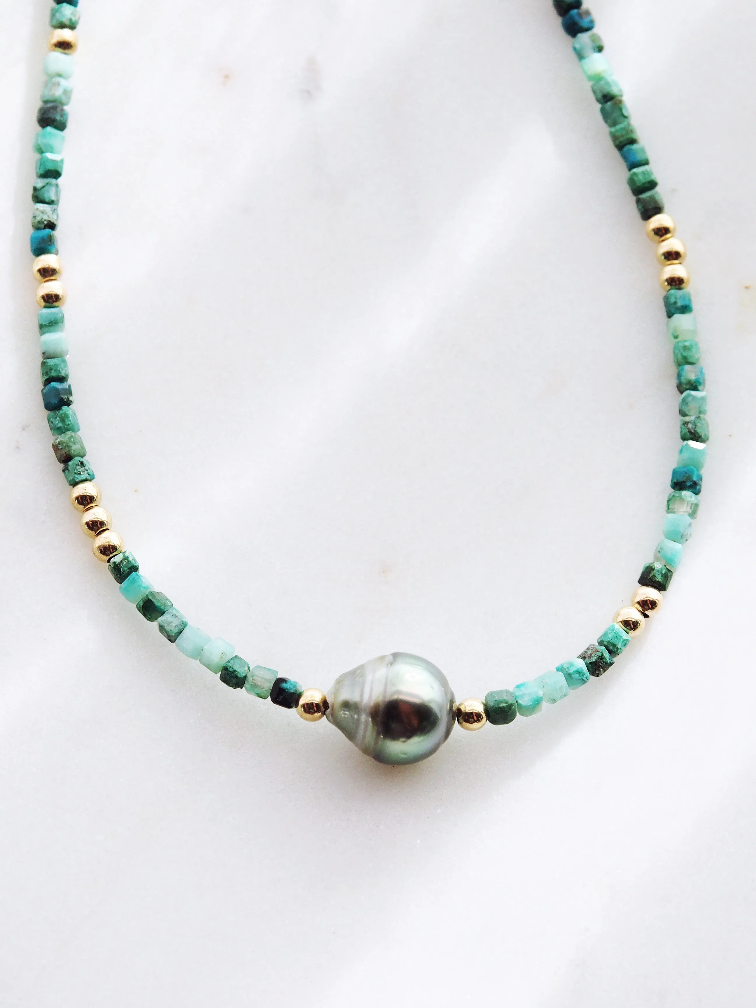 Tahitian Pearl and Gemstone Necklace - Iolana