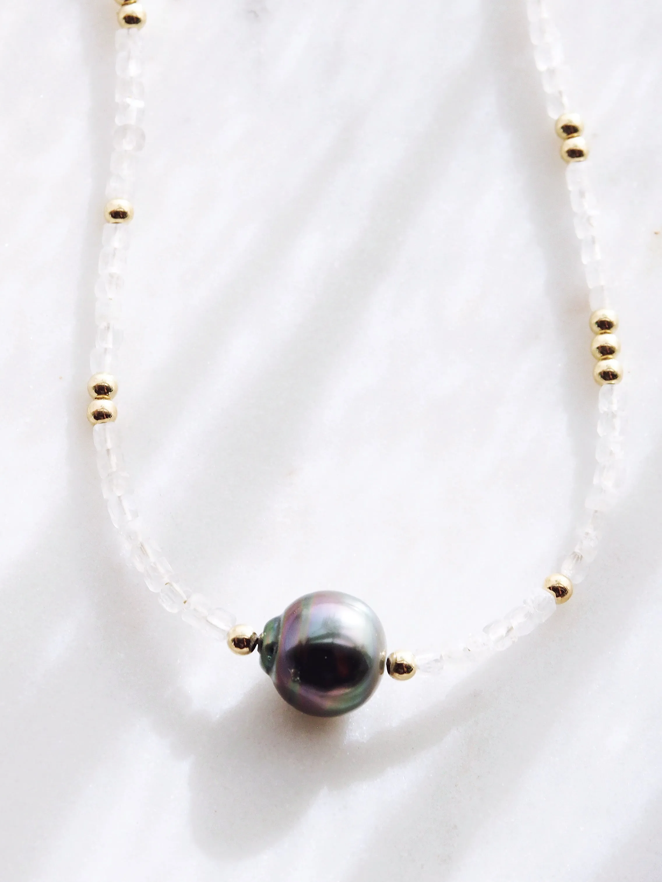 Tahitian Pearl and Gemstone Necklace - Iolana