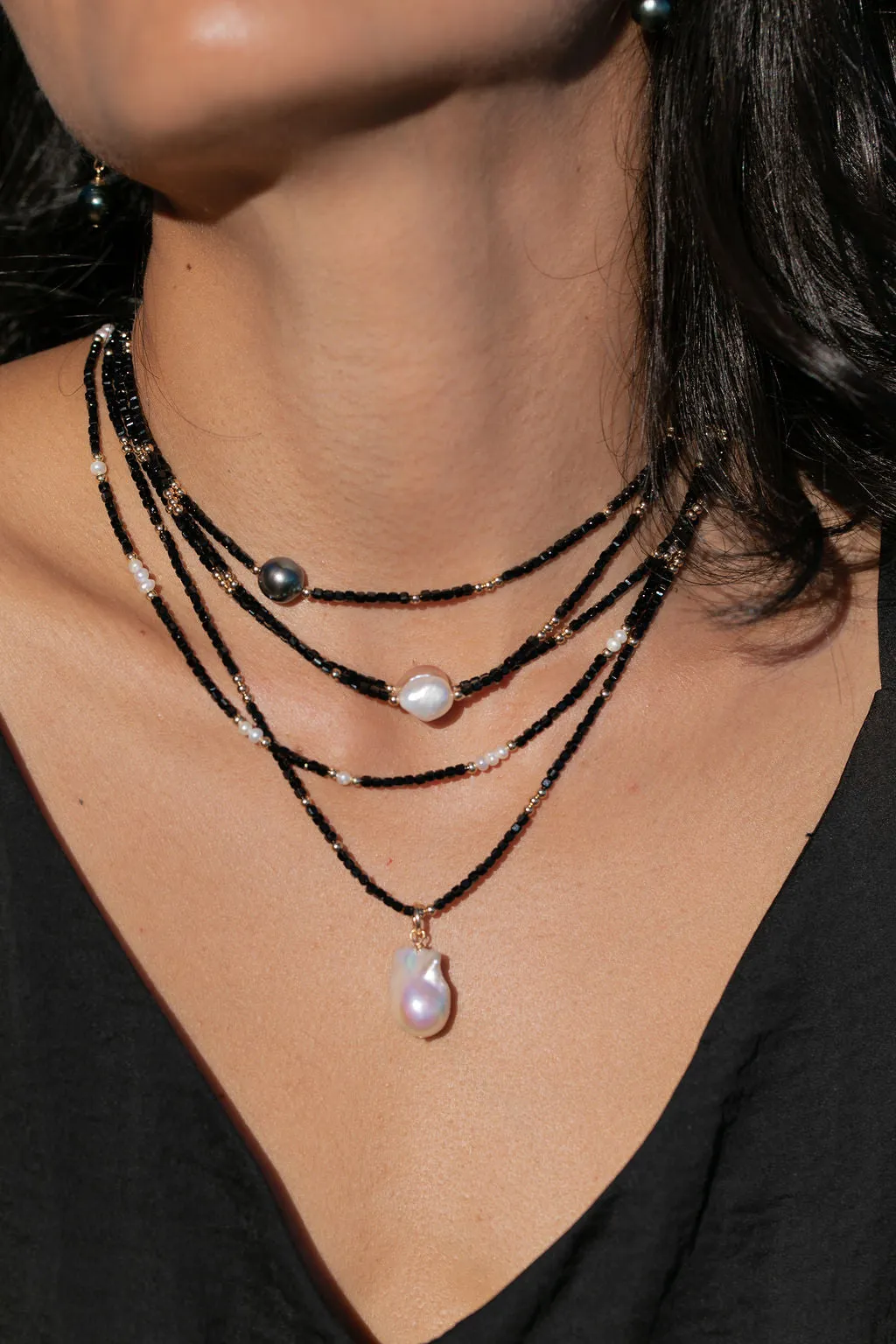 Tahitian Pearl and Gemstone Necklace - Iolana