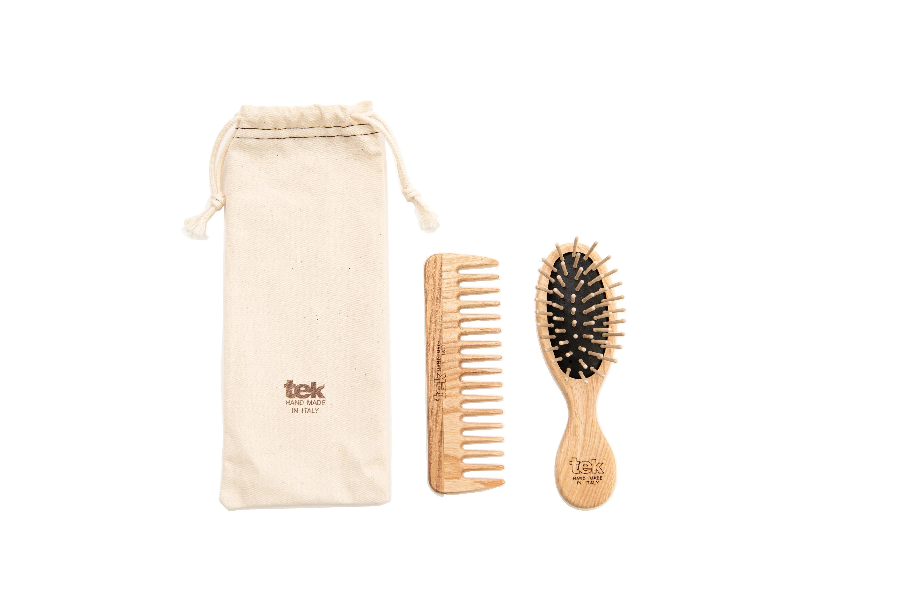 TEK Natural Travel Brush   Comb Set