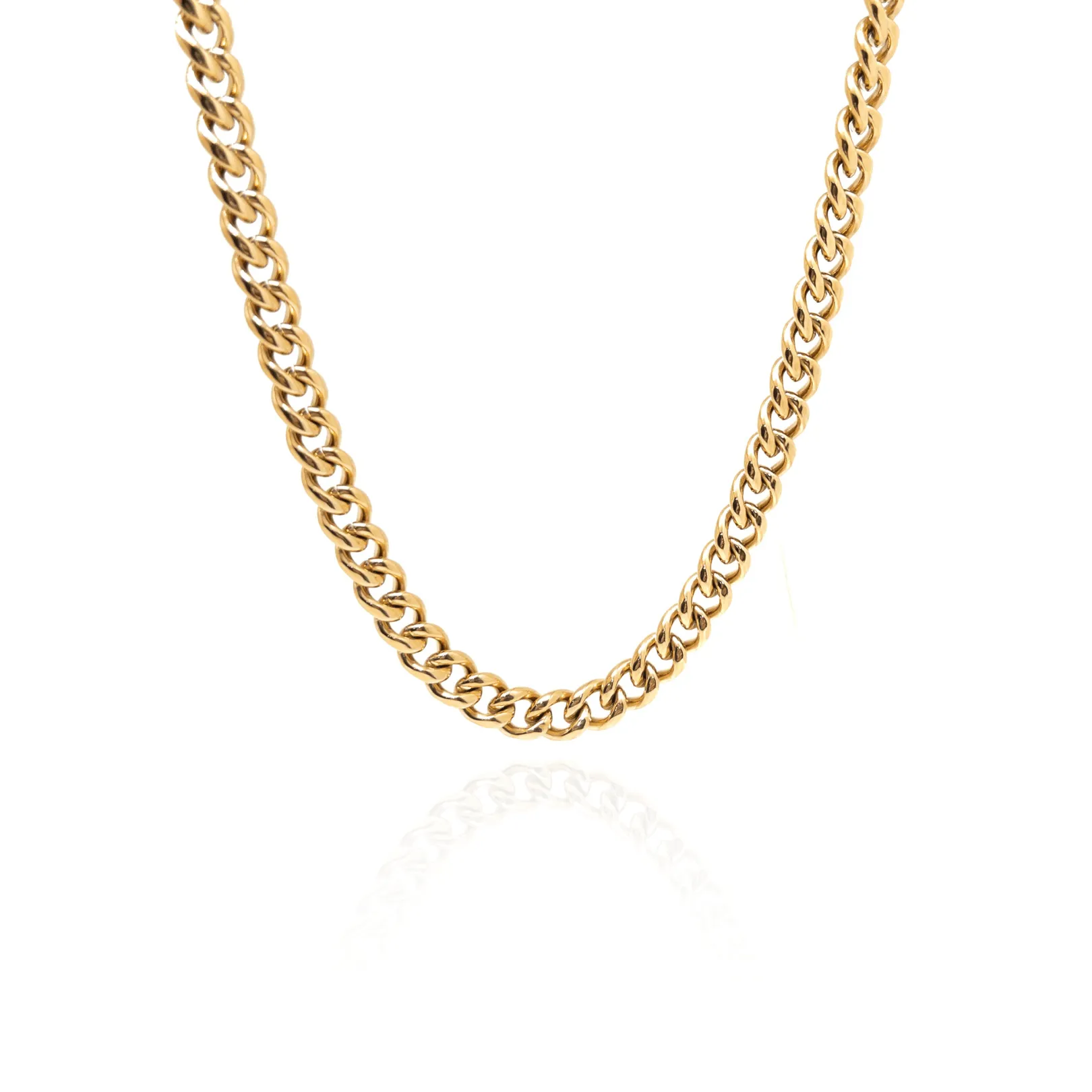 The Gold Plated Cuban Chain and Natural Onyx Necklace