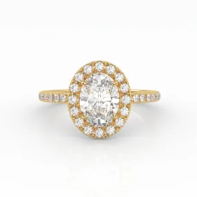 The Oval Solitaire with Pavé band and Halo