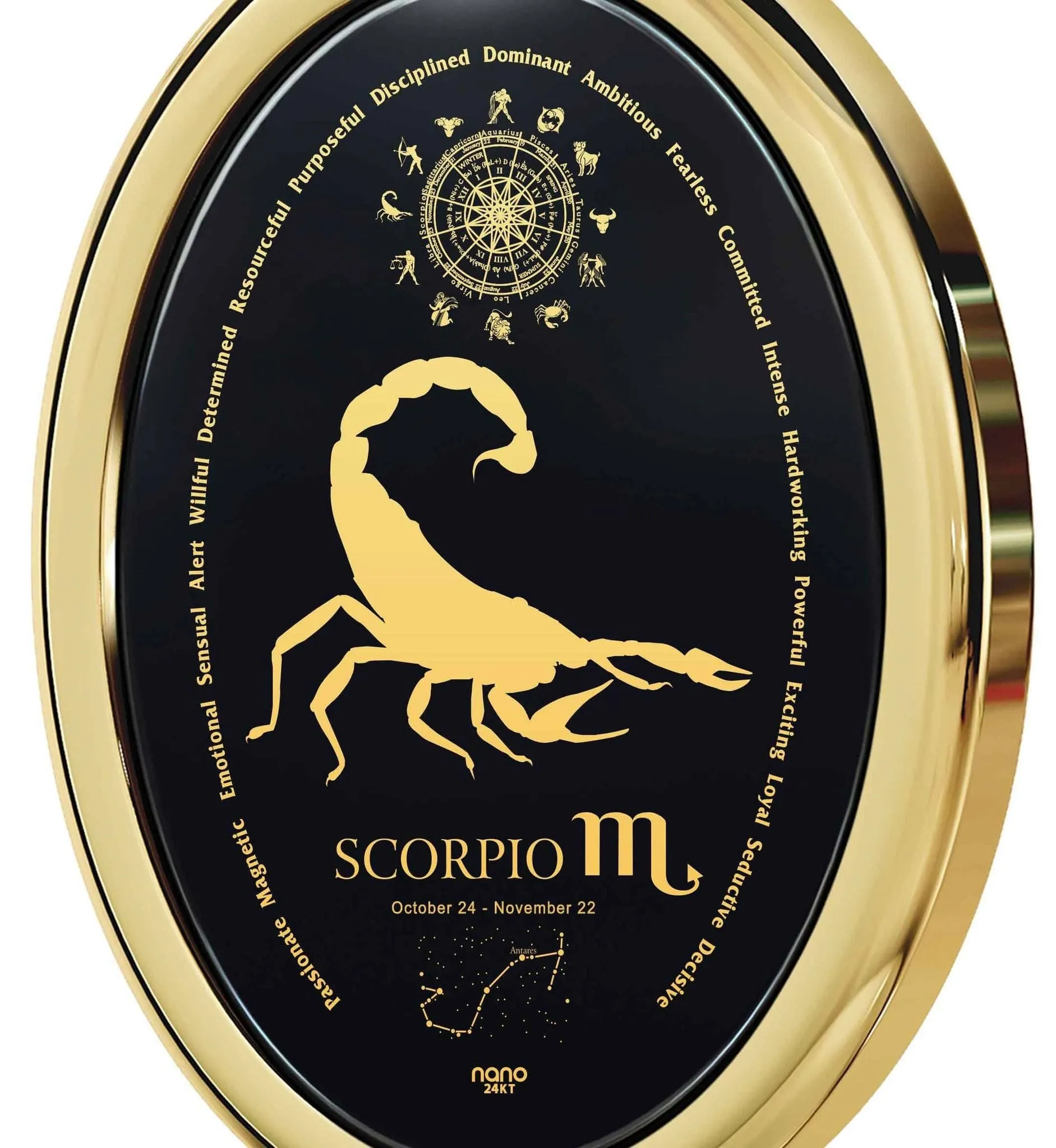 The World of Scorpio, 14k Gold Necklace, Onyx