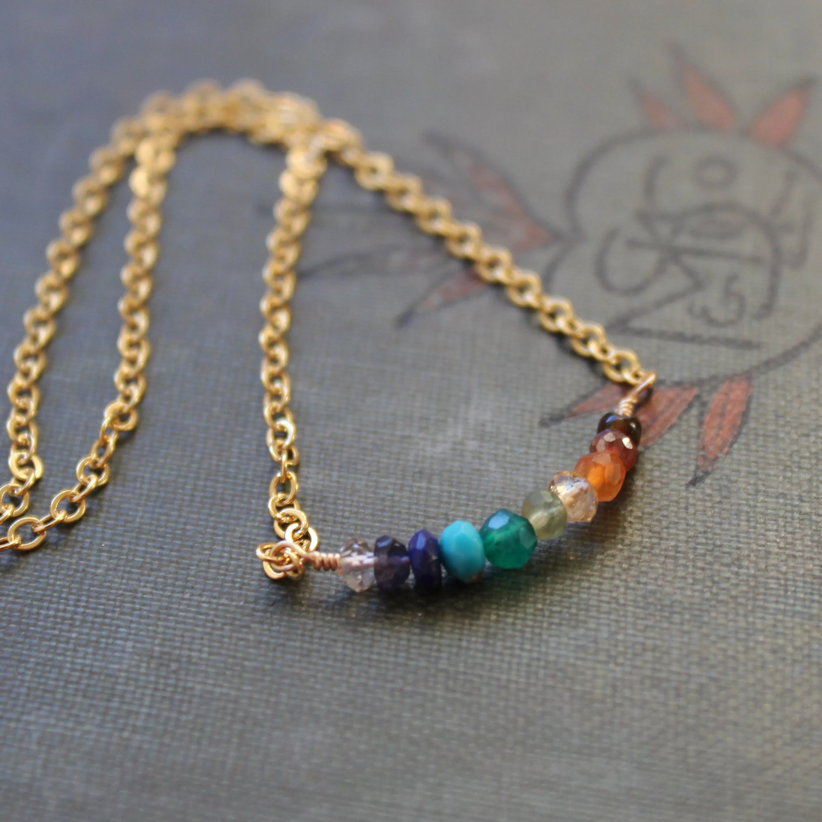 Tiny Bifrost Choker Necklace in Gold Plate