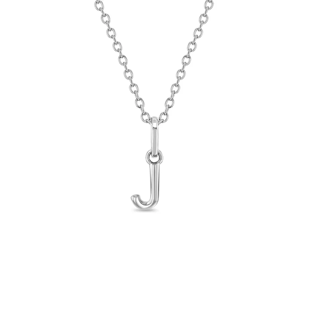 Tiny Initial Letter Kids / Teen Pendant/Necklace - Sterling Silver