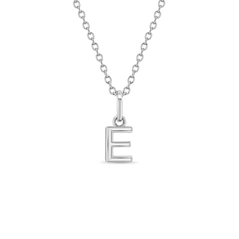 Tiny Initial Letter Kids / Teen Pendant/Necklace - Sterling Silver