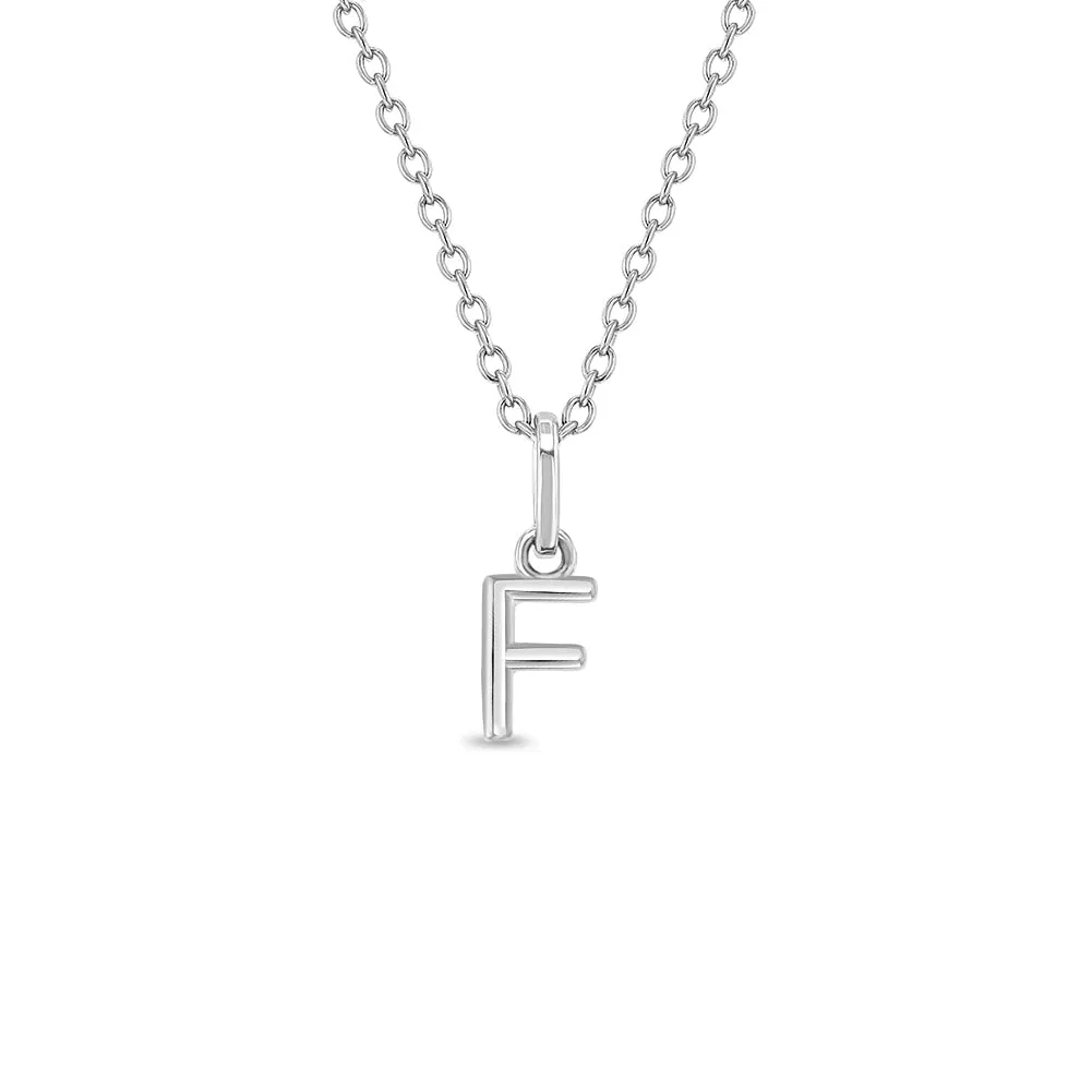 Tiny Initial Letter Kids / Teen Pendant/Necklace - Sterling Silver