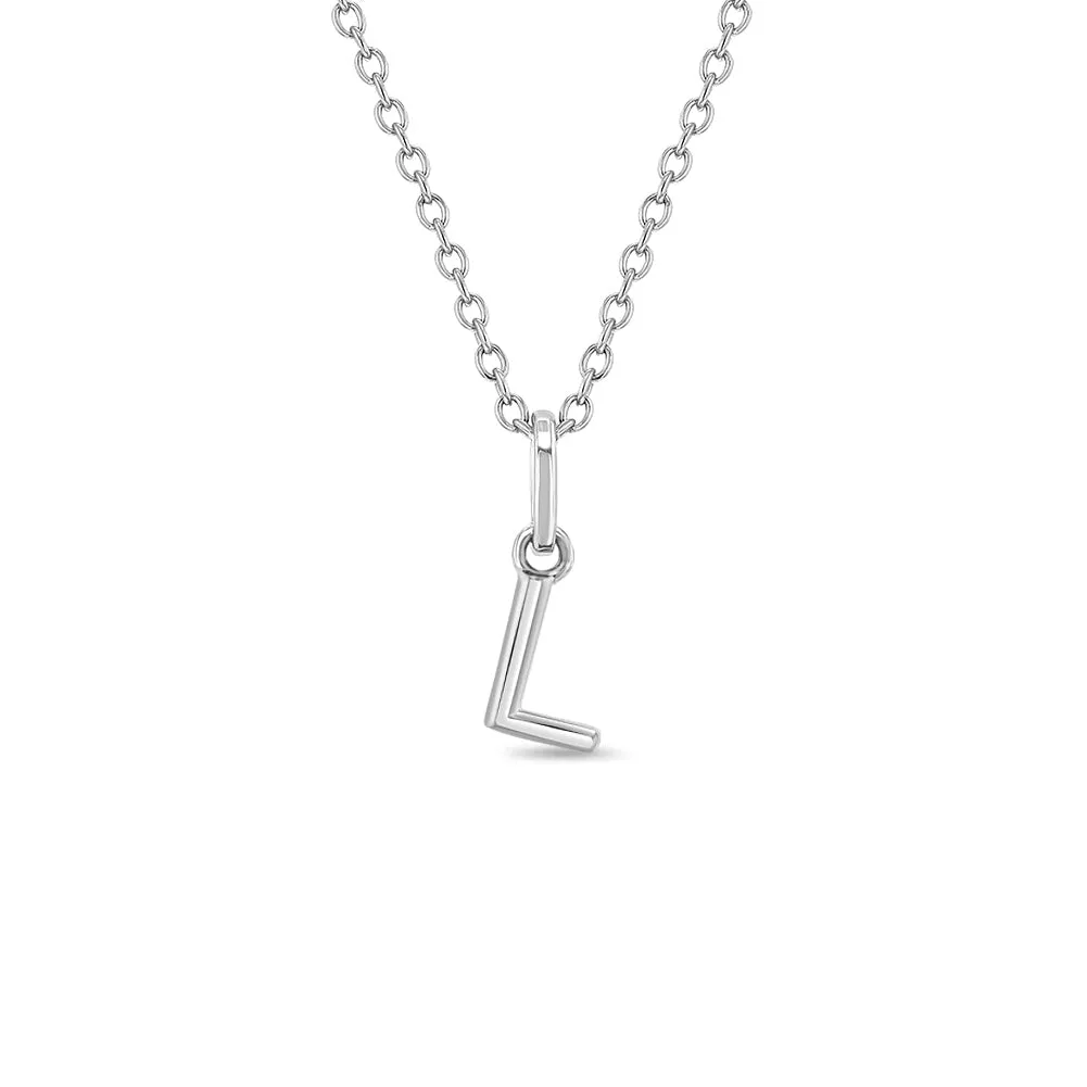 Tiny Initial Letter Kids / Teen Pendant/Necklace - Sterling Silver