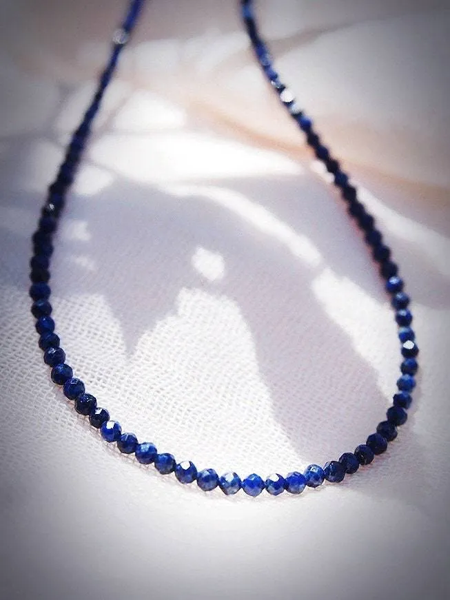 Tiny Lapis Lazuli Choker Necklace - Kalilinoe