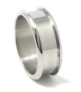 Titanium ring core with bevelled edge & screw fitment (9mm - 6mm groove)