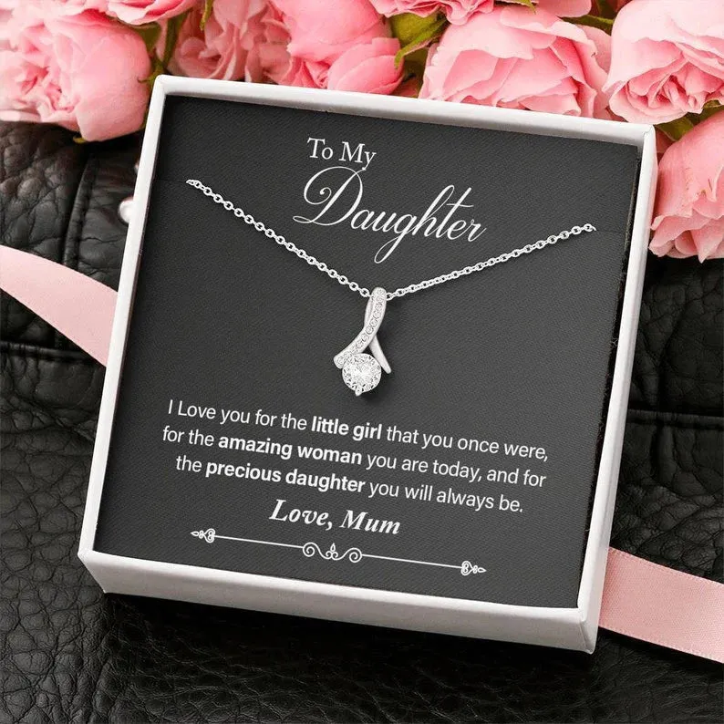 To My Daughter, Love Mum White Gold Necklace