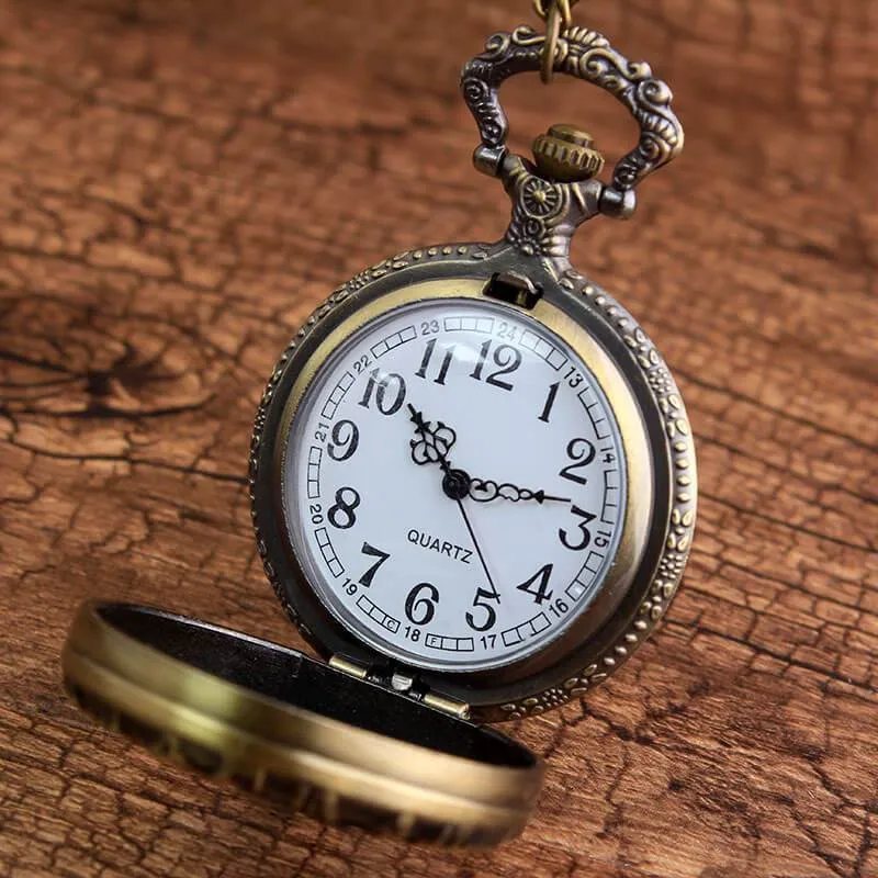 Tree of Life Quartz Bronze Pocket Watch