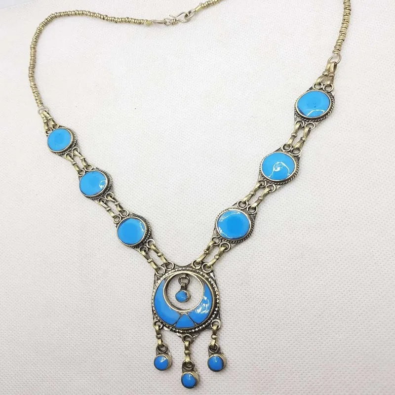 Tribal Boho Pendant Afghani Necklace