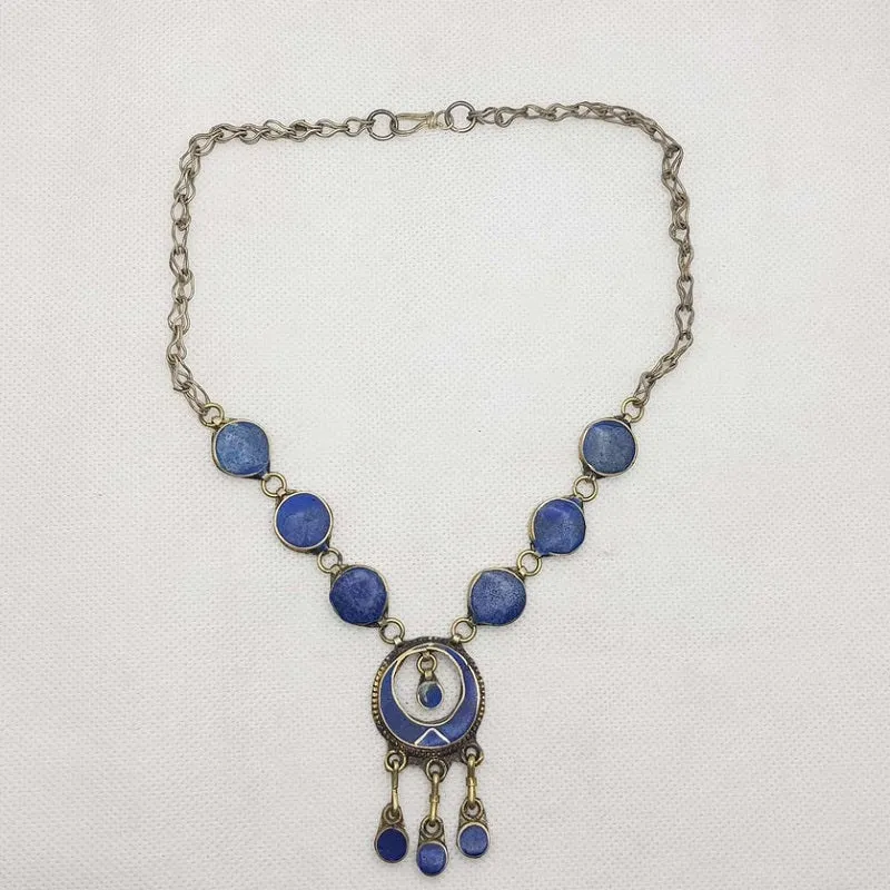 Tribal Boho Pendant Afghani Necklace