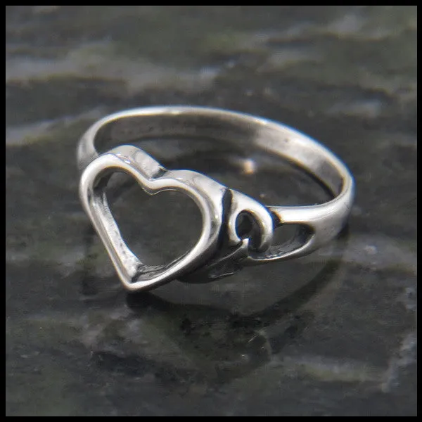 Trinity Knot Heart Ring in Silver