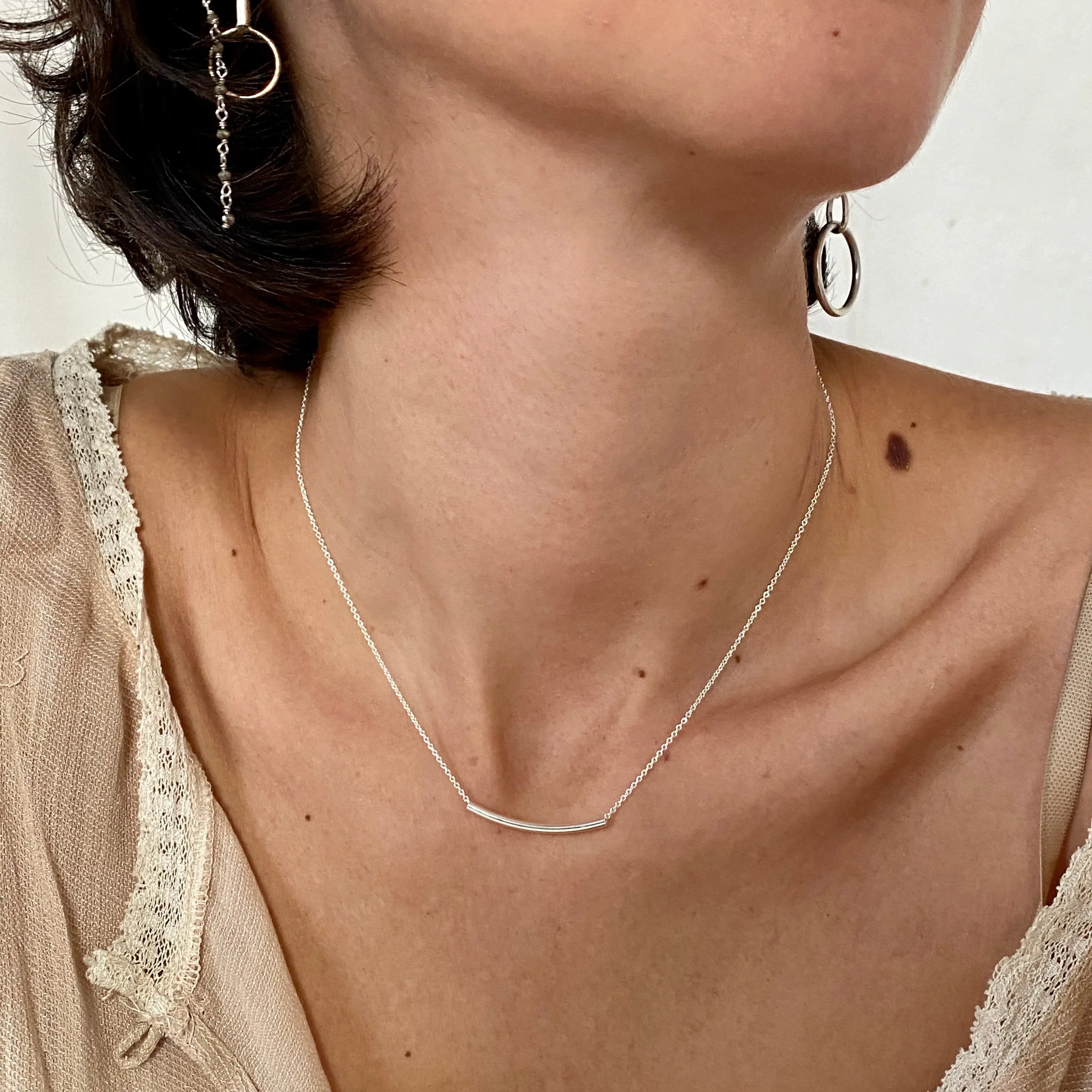 'Tubular bar' necklace | 925 Silver