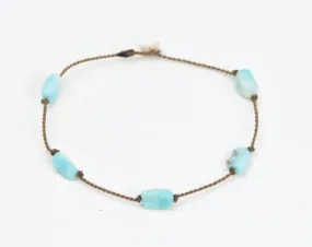 Tula Blue Princess Amazonite Pebble Anklet