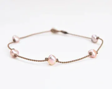 Tula Blue Princess Blush Medium Baroque Pearl Anklet