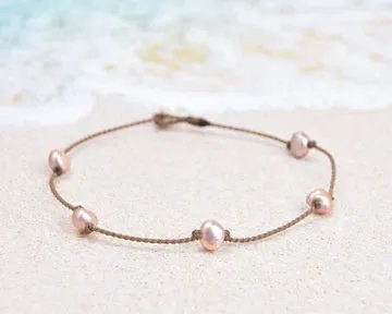 Tula Blue Princess Blush Medium Baroque Pearl Anklet