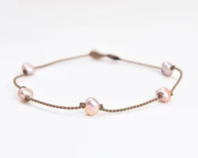 Tula Blue Princess Blush Medium Baroque Pearl Anklet