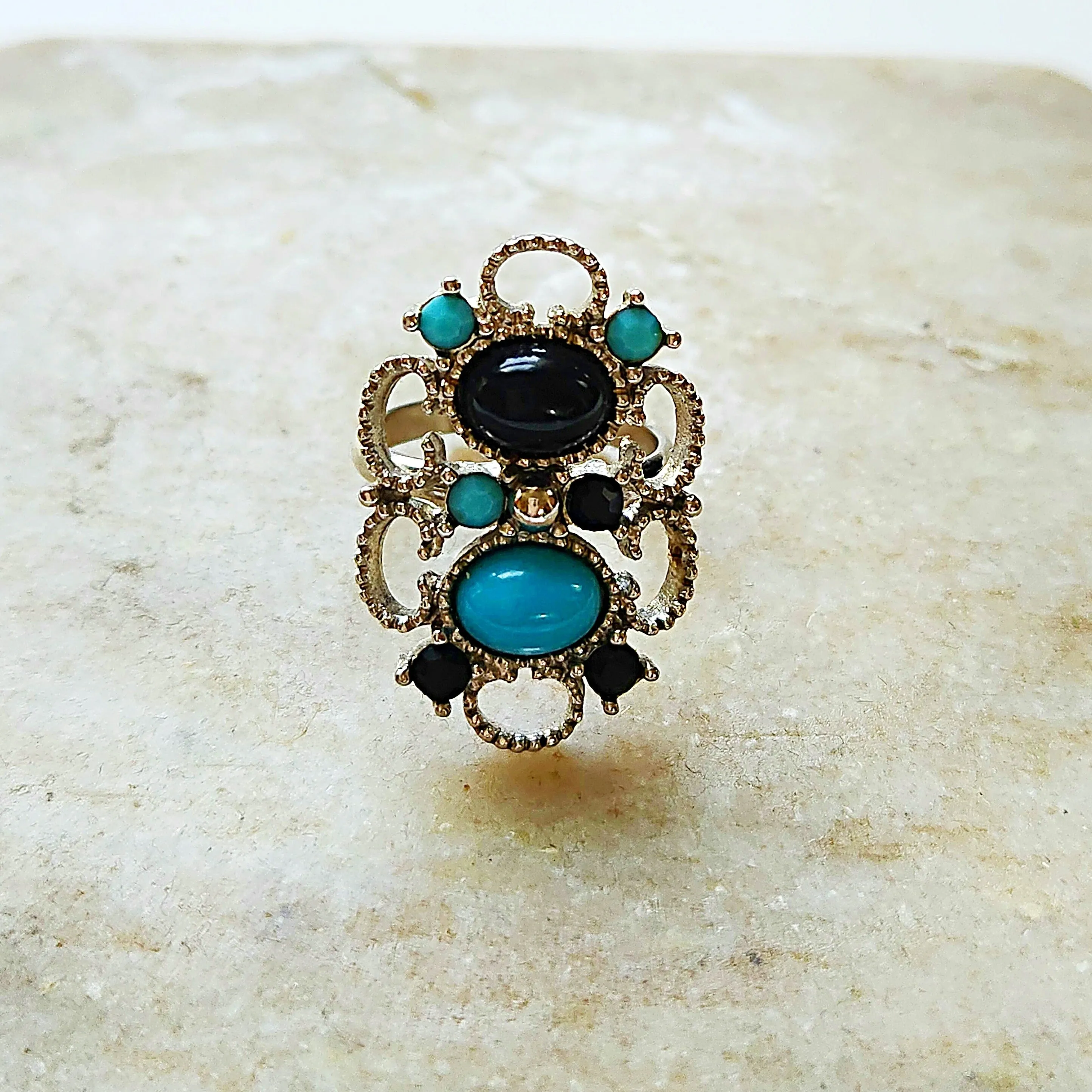 Turquoise Swirl Love Ring