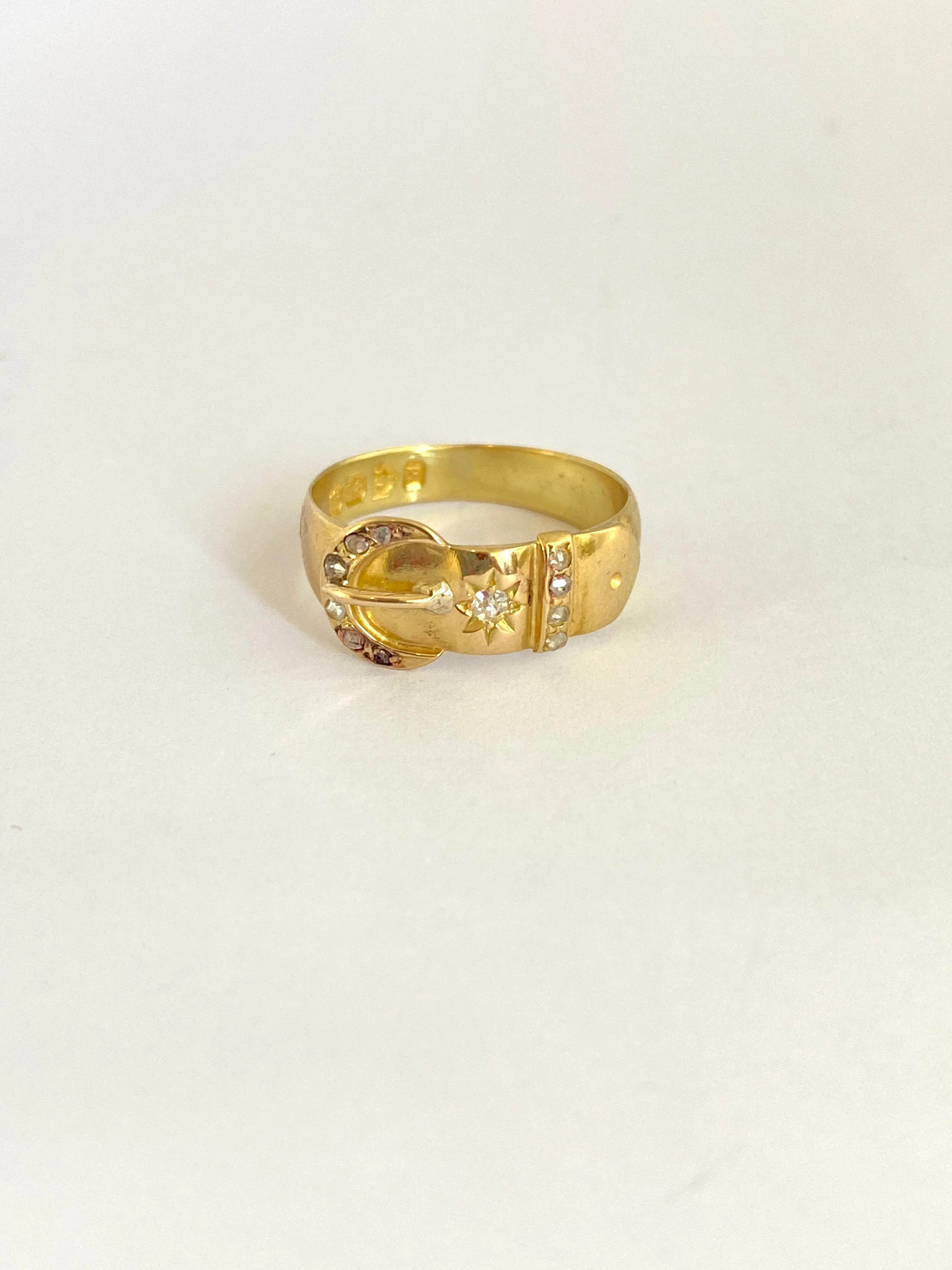 Unique, 18ct Gold, Victorian, Rose Cut Diamond, Hallmarked 18ct Gold, Chester and 1898