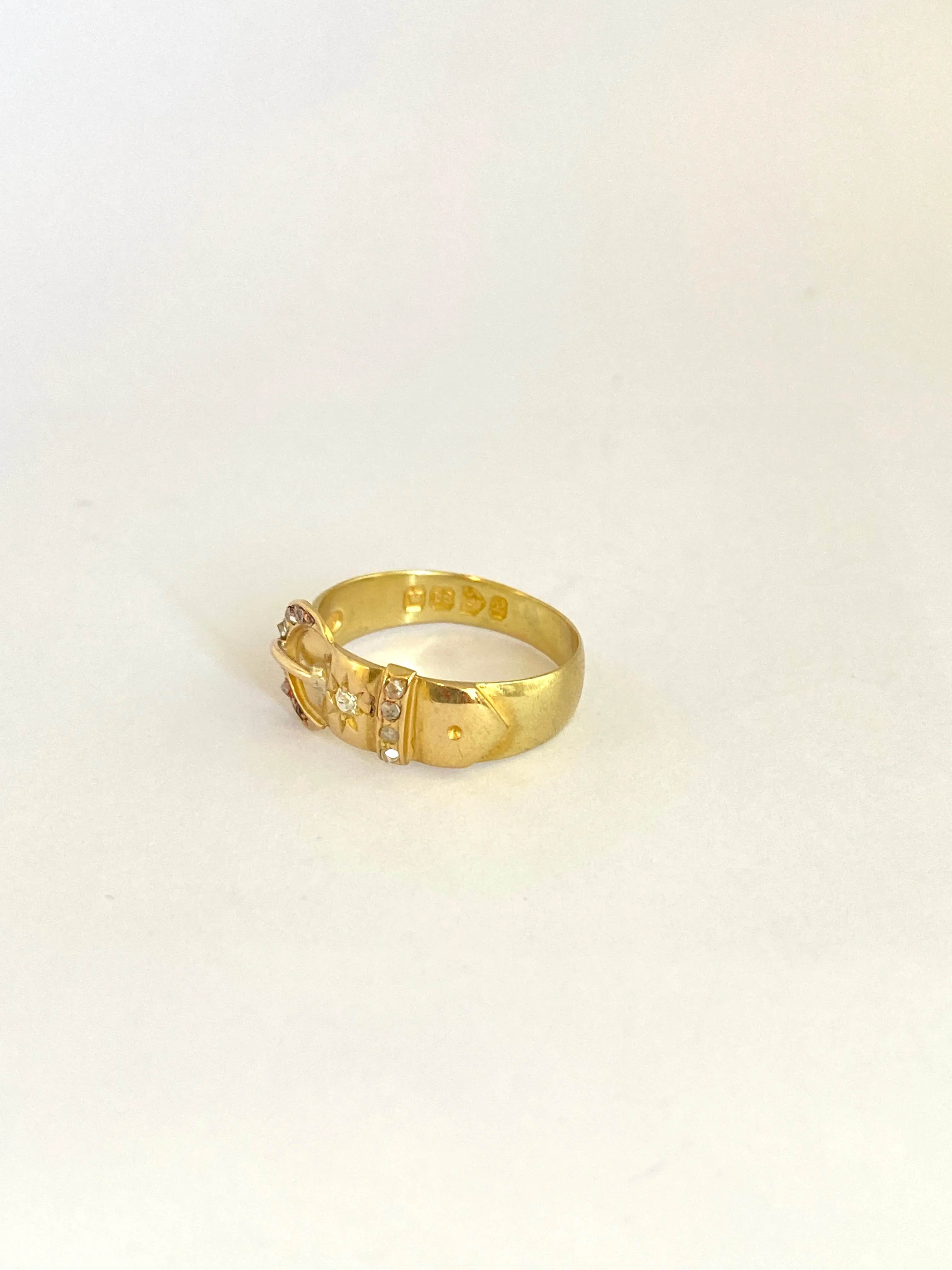 Unique, 18ct Gold, Victorian, Rose Cut Diamond, Hallmarked 18ct Gold, Chester and 1898