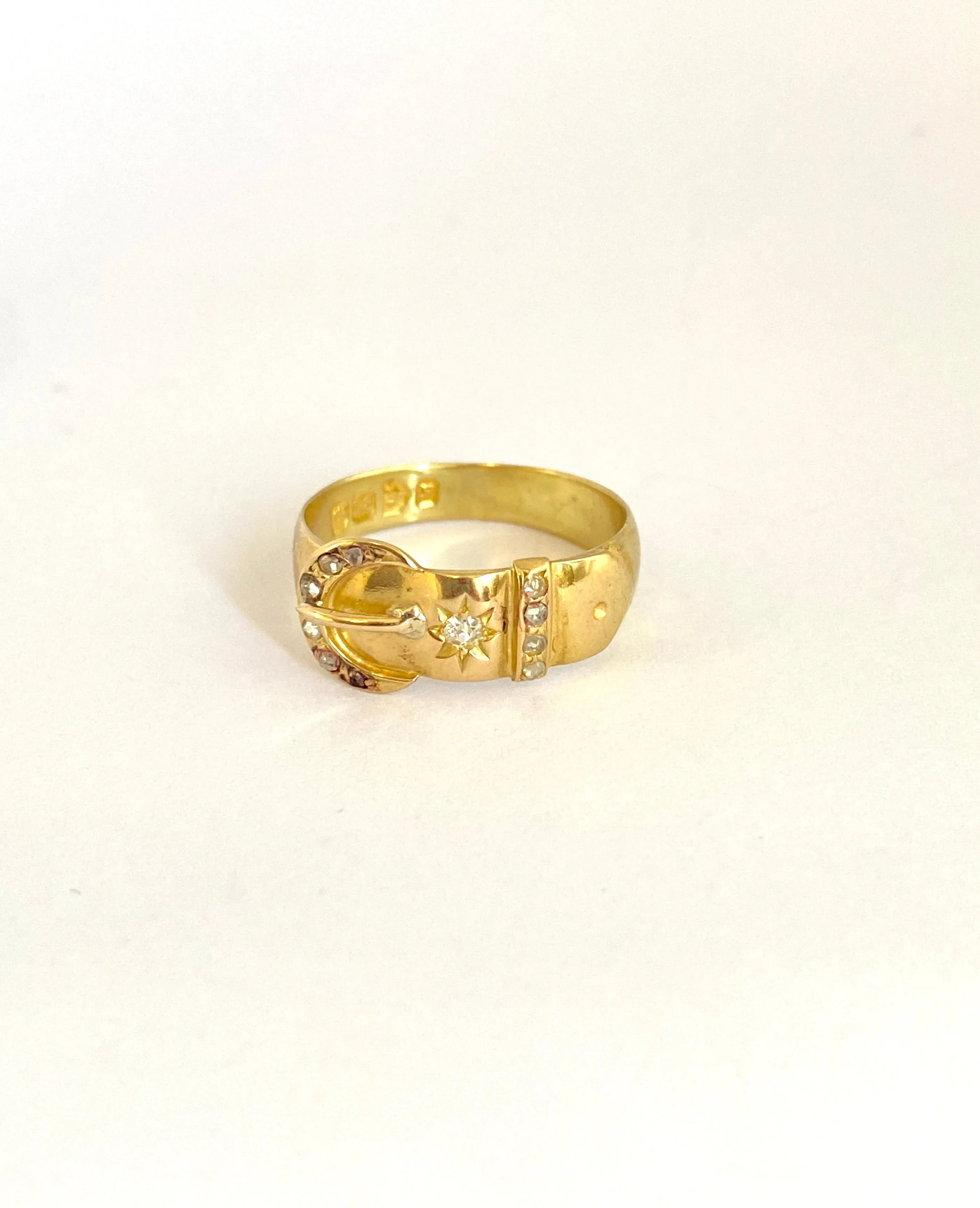 Unique, 18ct Gold, Victorian, Rose Cut Diamond, Hallmarked 18ct Gold, Chester and 1898