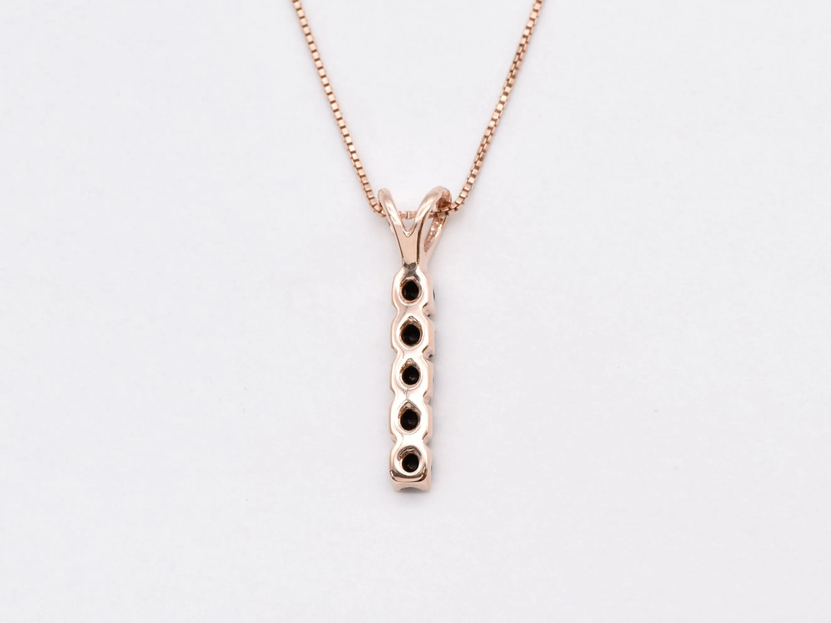 Vertical Onyx Necklace - Rose Gold Onyx Necklace - Natural Onyx Pendant