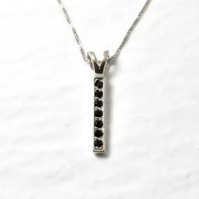 Vertical Onyx Pendant - Dainty Onyx Necklace - Black Bar Necklace