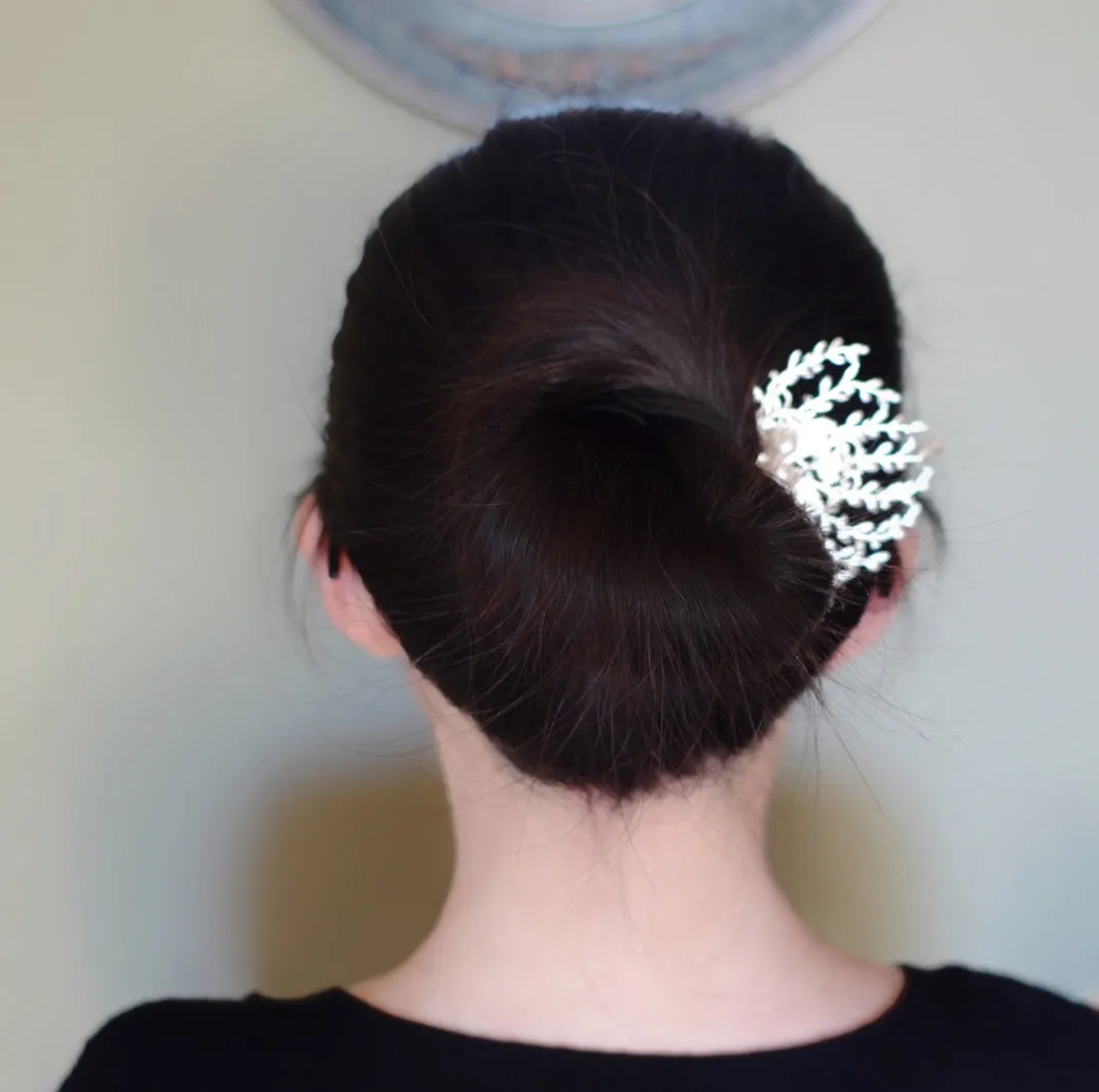 Vine Hair Comb Gold with Baroque Pearls