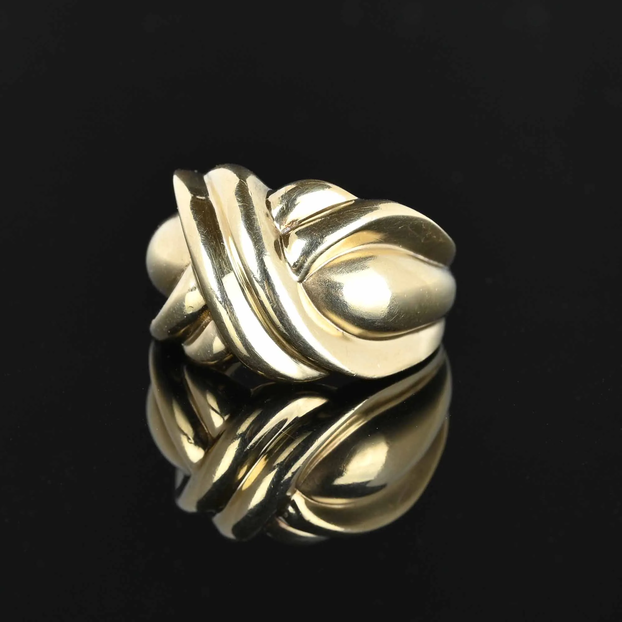 Vintage 10K Gold Puzzle Style Double X Ring