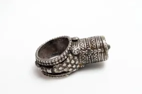 Vintage Silver Rashaida or Yemen Bedouin Tower Ring Size 9 and a half