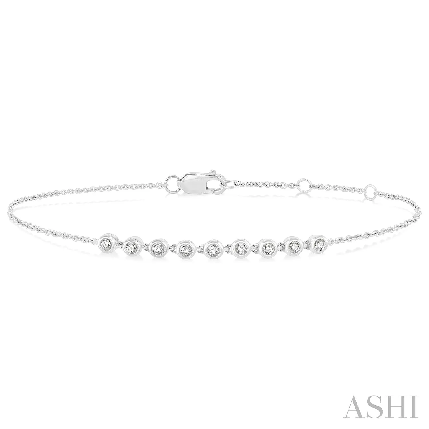 White Gold Bezel Set Diamond Bracelet