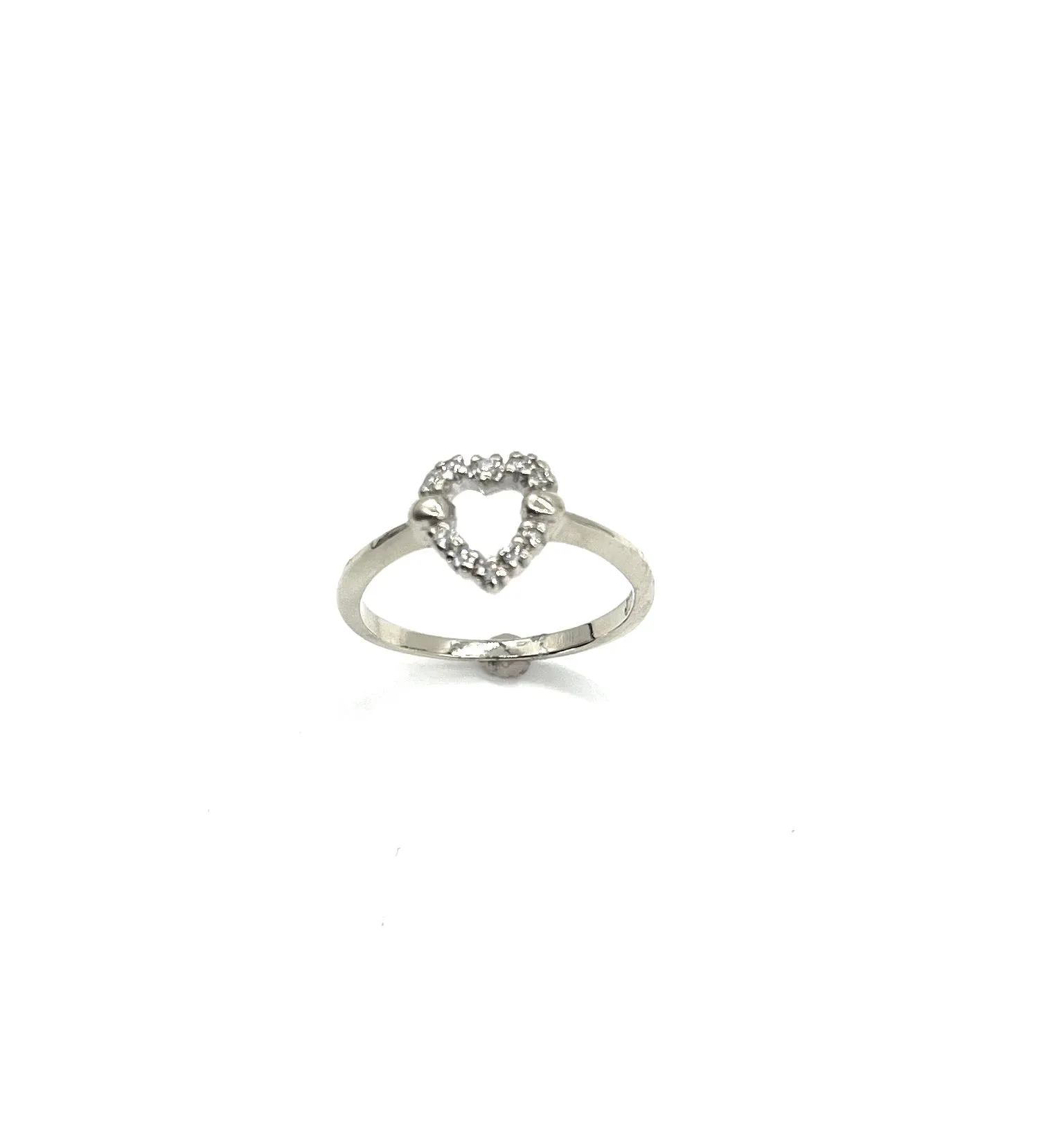 White Gold Diamond Heart Cutout Ring