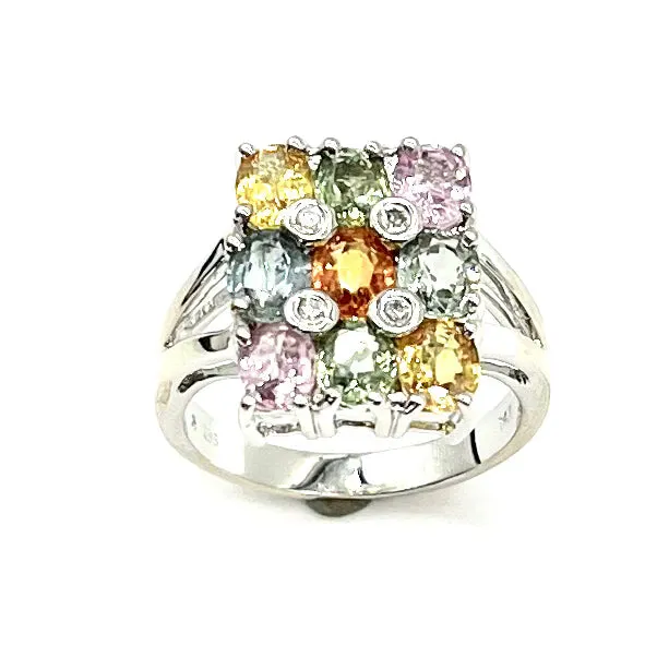 White Gold Multi-Stone Ring